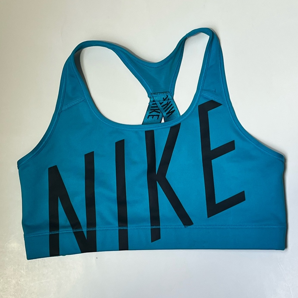 Nike Women’s Large Teal and Black Sports Bra with Racerback